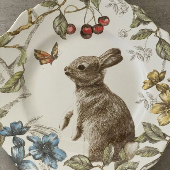 Pier 1 Sofie the Bunny Set of Two 8.75" Salad Plates Rabbit Ceramic Discontinued - Picture 4 of 6